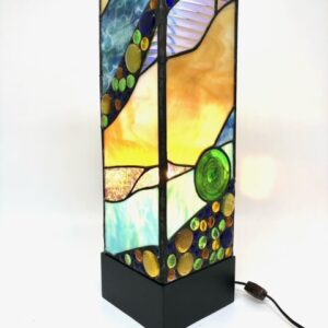 4 Sided Stained Glass Lamp